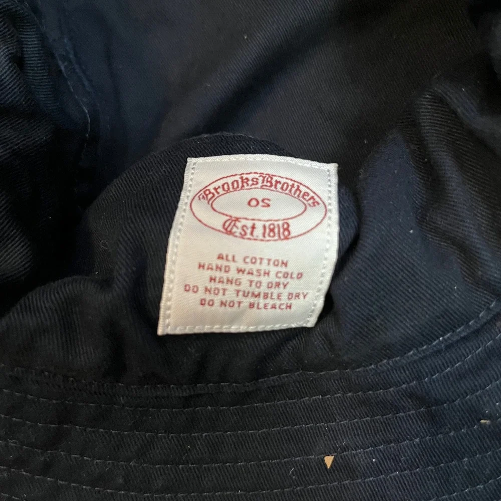 Brooks Brothers Kids Bucket Hat‎ Tan Navy Red Striped Cotton OS